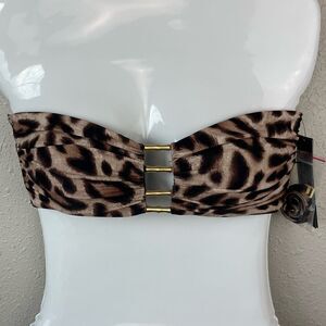 NWT Carmen Marc Valvo Tiger Print Bikini Top Sizes S or M